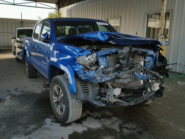 5TFCZ5AN8GX038460 - 2016 TOYOTA TACOMA DOU BLUE photo 1