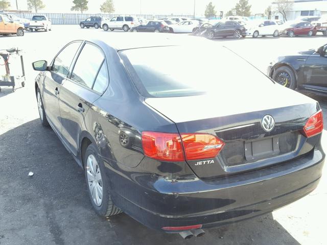 3VW2K7AJ7CM351280 - 2012 VOLKSWAGEN JETTA BASE 黑色 照片 3