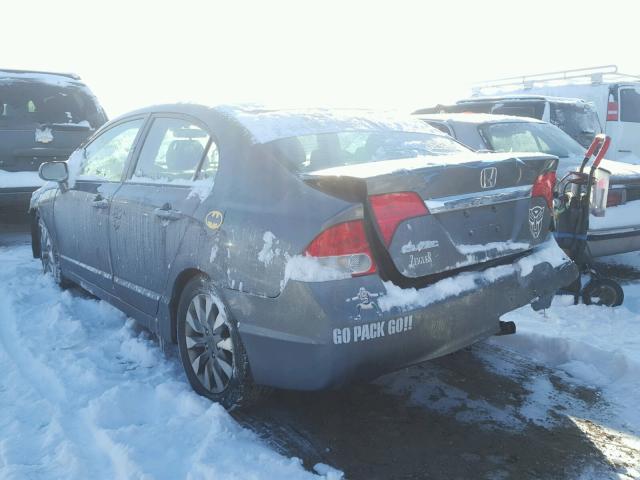 1HGFA16959L009700 - 2009 HONDA CIVIC EXL 灰色 照片 3