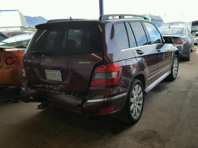 WDCGG8HB7AF442295 - 2010 MERCEDES-BENZ GLK 350 4M MAROON photo 4