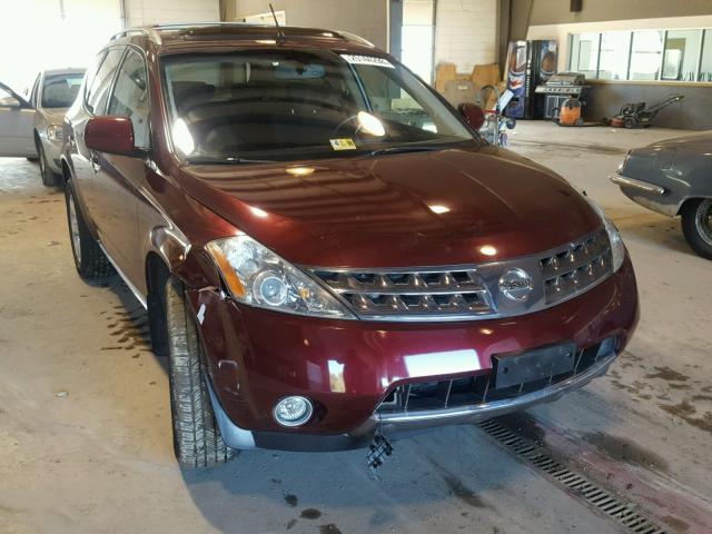 JN8AZ08WX7W615542 - 2007 NISSAN MURANO SL BURGUNDY photo 1