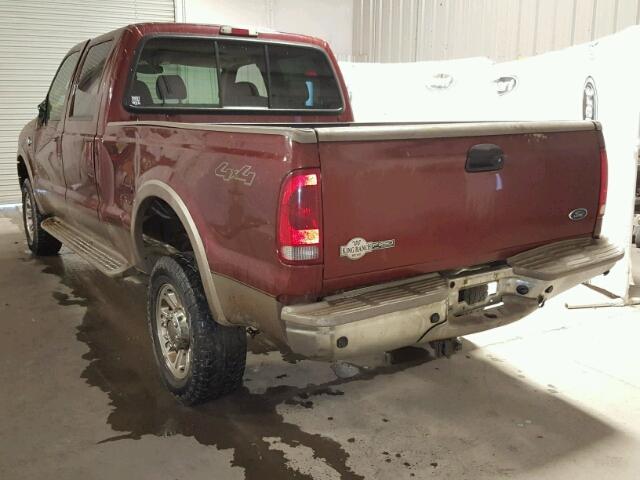 1FTSW21555ED15660 - 2005 FORD F250 SUPER MAROON photo 3