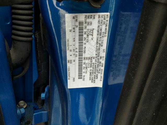 1FAHP3H25CL109620 - 2012 FORD FOCUS SEL BLUE photo 10