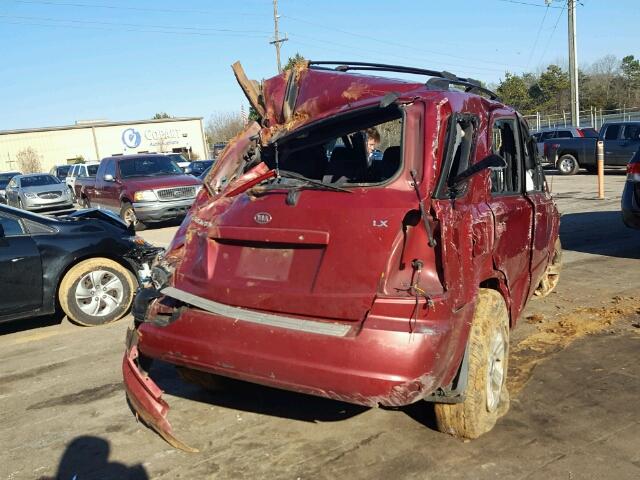 KNDJC733935075295 - 2003 KIA SORENTO EX RED photo 4