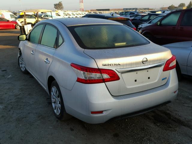 3N1AB7AP5EL630080 - 2014 NISSAN SENTRA S SILVER photo 3