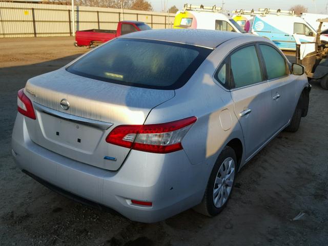 3N1AB7AP5EL630080 - 2014 NISSAN SENTRA S SILVER photo 4