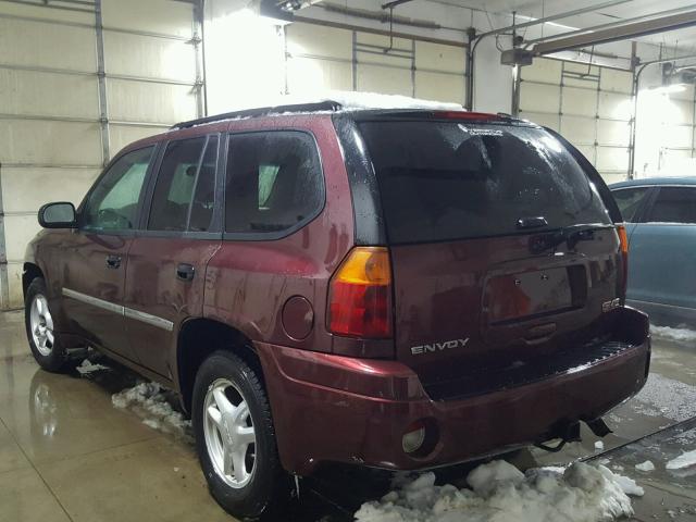 1GKDT13S372204662 - 2007 GMC ENVOY MAROON photo 3