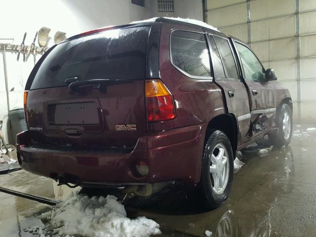 1GKDT13S372204662 - 2007 GMC ENVOY MAROON photo 4