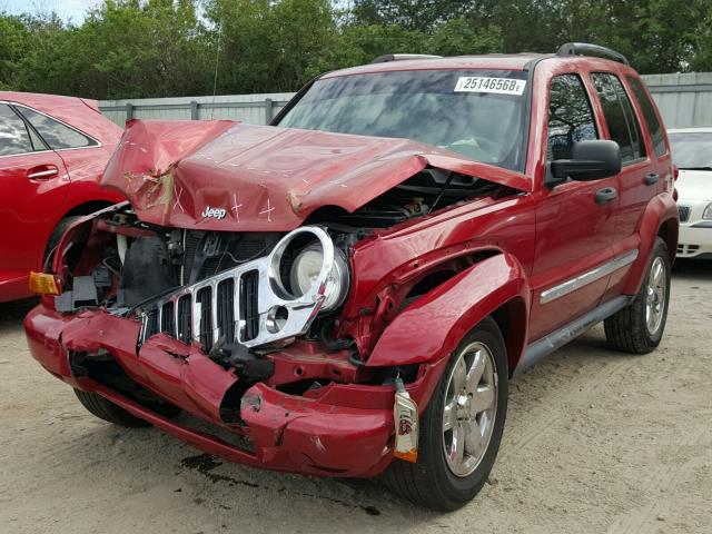 1J4GK58K16W153529 - 2006 JEEP LIBERTY LI RED photo 2