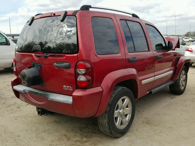 1J4GK58K16W153529 - 2006 JEEP LIBERTY LI RED photo 4