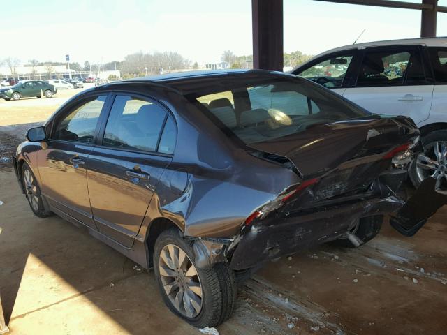 2HGFA16809H304109 - 2009 HONDA CIVIC EX GRAY photo 3