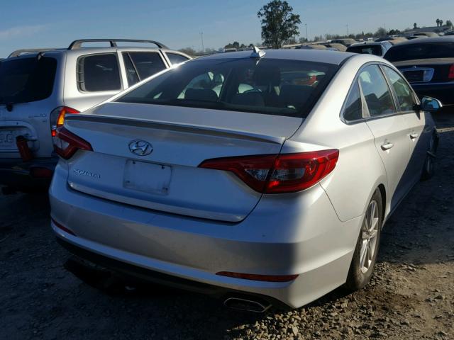 5NPE24AF2HH557601 - 2017 HYUNDAI SONATA SE SILVER photo 4