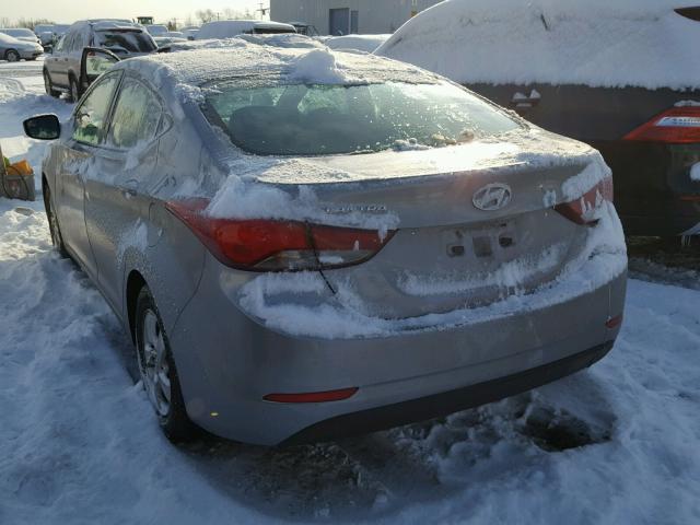 5NPDH4AE7FH620741 - 2015 HYUNDAI ELANTRA SE GRAY photo 3