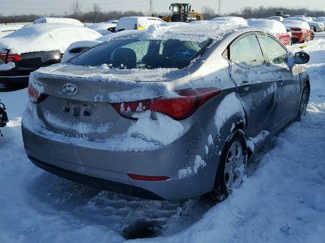 5NPDH4AE7FH620741 - 2015 HYUNDAI ELANTRA SE GRAY photo 4