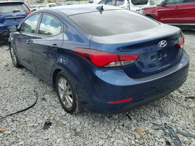 5NPDH4AE3GH683160 - 2016 HYUNDAI ELANTRA SE BLUE photo 3