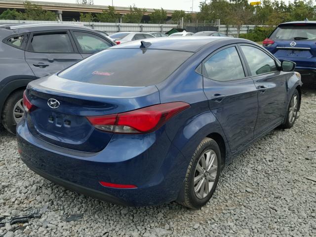 5NPDH4AE3GH683160 - 2016 HYUNDAI ELANTRA SE BLUE photo 4