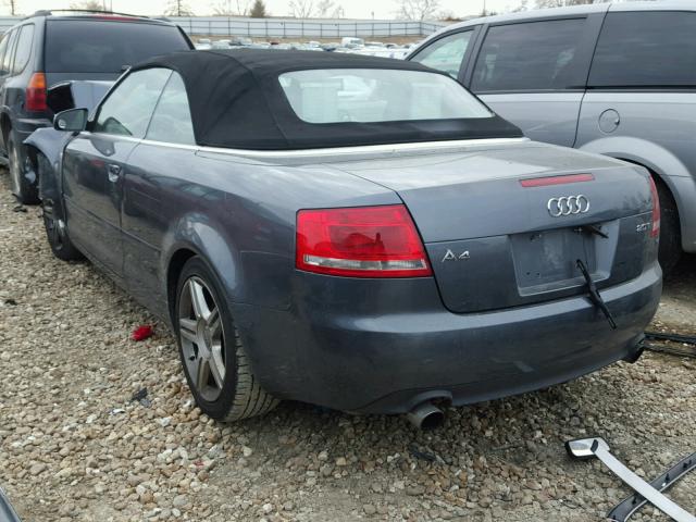 WAUAF48H17K022606 - 2007 AUDI A4 2.0T CA BLUE photo 3