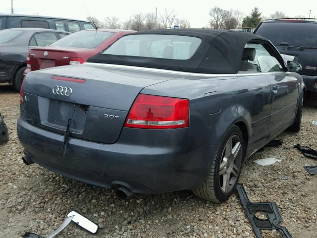 WAUAF48H17K022606 - 2007 AUDI A4 2.0T CA BLUE photo 4