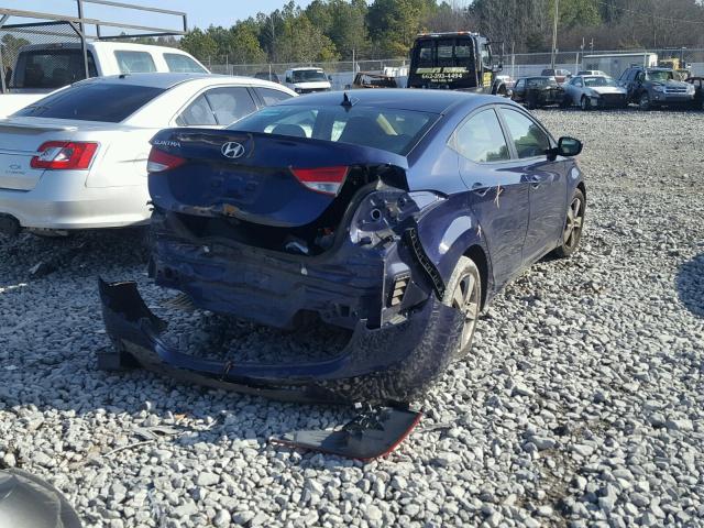 5NPDH4AE3DH389592 - 2013 HYUNDAI ELANTRA GL BLUE photo 4