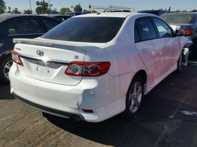 2T1BU4EE1BC617716 - 2011 TOYOTA COROLLA BA WHITE photo 4