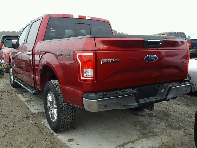 1FTEW1EG7GKF82144 - 2016 FORD F150 SUPER RED photo 3