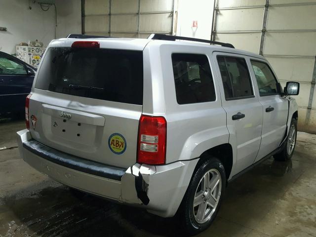 1J8FT28W18D706851 - 2008 JEEP PATRIOT SP SILVER photo 4