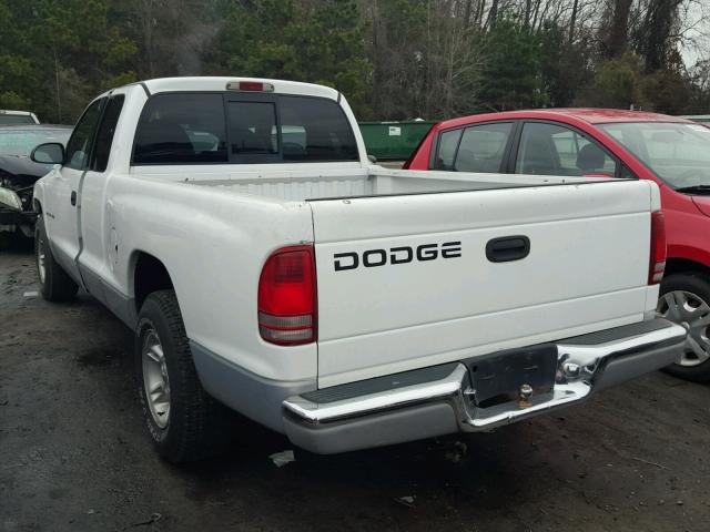 1B7GL22X2XS151450 - 1999 DODGE DAKOTA WHITE photo 3