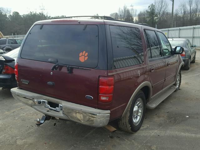 1FMRU17W21LB82887 - 2001 FORD EXPEDITION MAROON photo 4