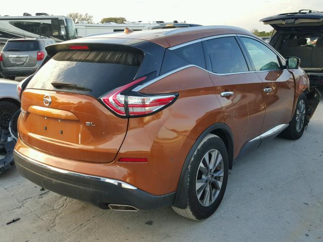 5N1AZ2MG2GN105970 - 2016 NISSAN MURANO S ORANGE photo 4