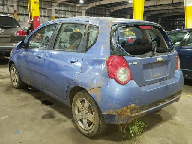 KL1TD66E09B332374 - 2009 CHEVROLET AVEO LS BLUE photo 3