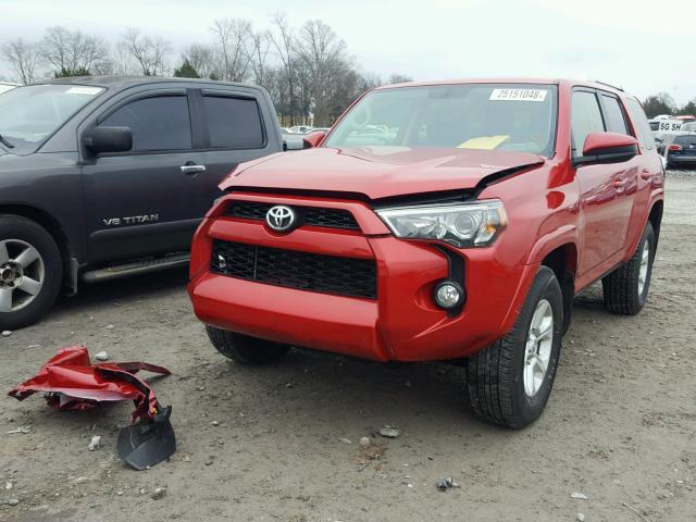 JTEBU5JR8H5408585 - 2017 TOYOTA 4RUNNER SR RED photo 2