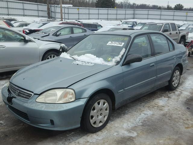 2HGEJ6613YH574574 - 2000 HONDA CIVIC BASE BLUE photo 2