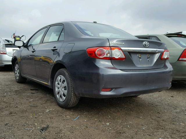 2T1BU4EE3BC722063 - 2011 TOYOTA COROLLA BA GRAY photo 3