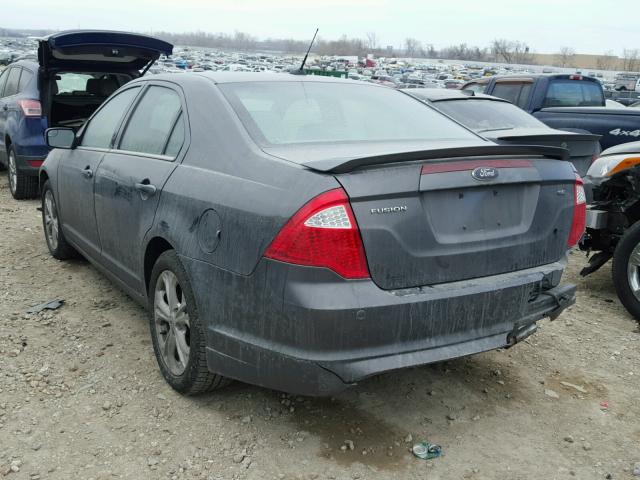 3FAHP0HAXCR288535 - 2012 FORD FUSION SE GRAY photo 3