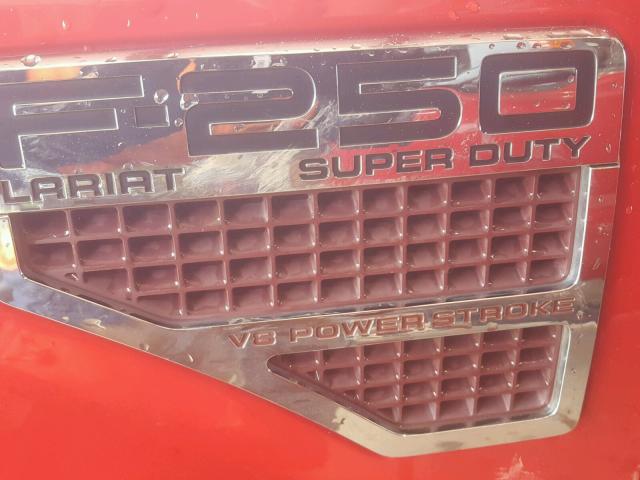 1FTSW21R38EC67700 - 2008 FORD F250 SUPER RED photo 9