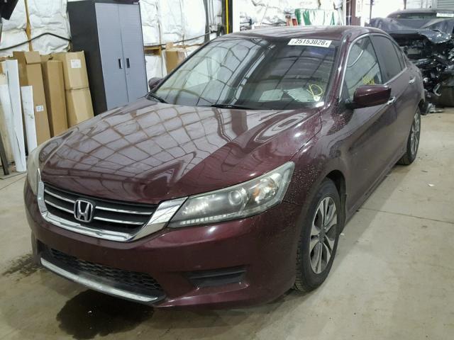 1HGCR2F35DA193506 - 2013 HONDA ACCORD LX MAROON photo 2