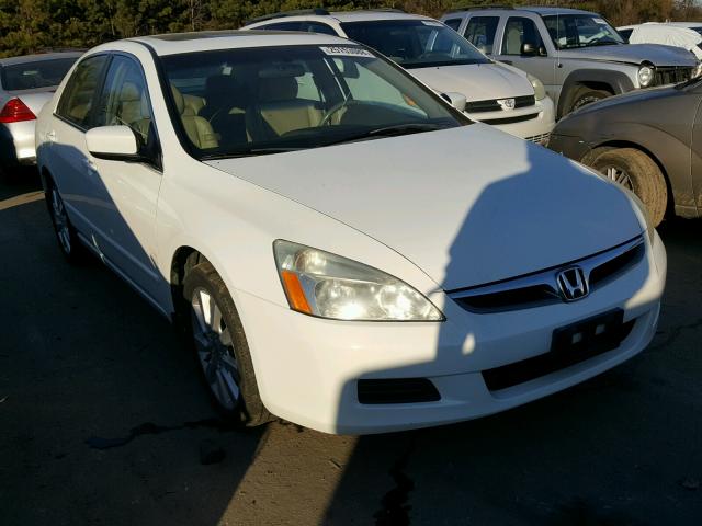 1HGCM66597A100949 - 2007 HONDA ACCORD EX WHITE photo 1