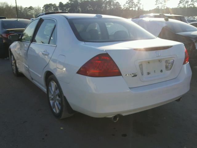 1HGCM66597A100949 - 2007 HONDA ACCORD EX WHITE photo 3