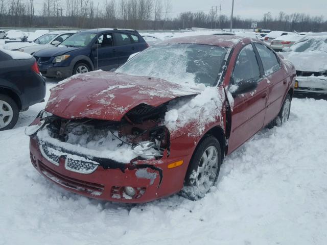 1B3ES56C65D128324 - 2005 DODGE NEON SXT RED photo 2