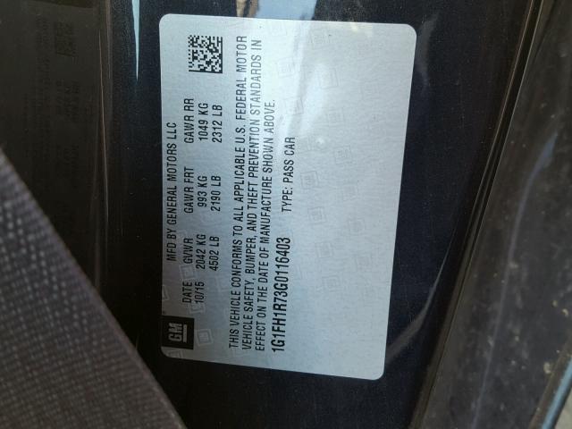 1G1FH1R73G0116403 - 2016 CHEVROLET CAMARO SS Azul foto 10