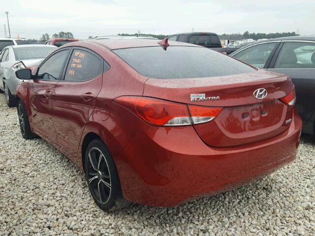 KMHDH4AE2CU470289 - 2012 HYUNDAI ELANTRA GL RED photo 3