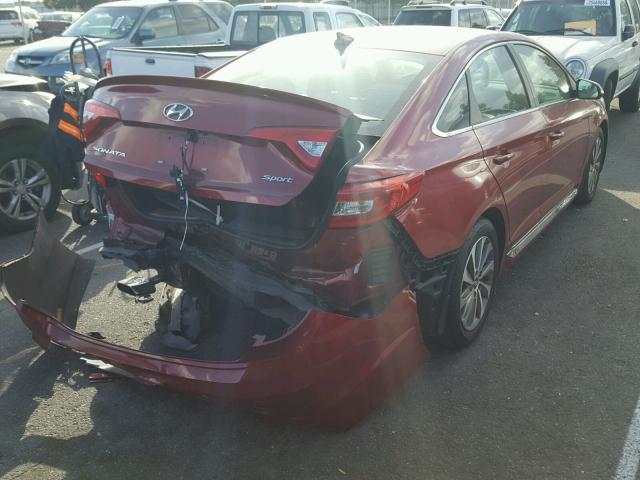 5NPE34AF3GH323463 - 2016 HYUNDAI SONATA SPO RED photo 4