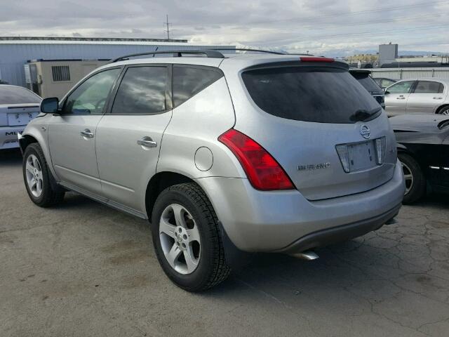 JN8AZ08W34W328281 - 2004 NISSAN MURANO SL SILVER photo 3