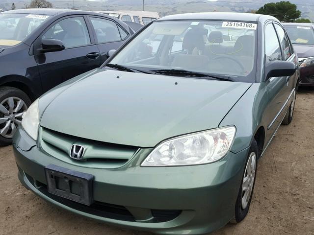 2HGES163X4H554284 - 2004 HONDA CIVIC DX V GREEN photo 2