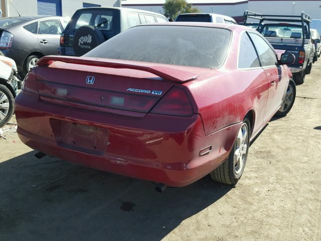 1HGCG2250YA037621 - 2000 HONDA ACCORD EX RED photo 4