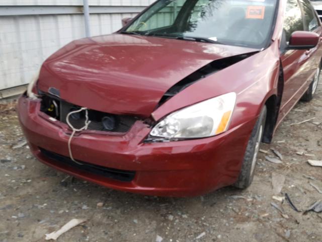 JHMCM568X4C008119 - 2004 HONDA ACCORD EX MAROON photo 9