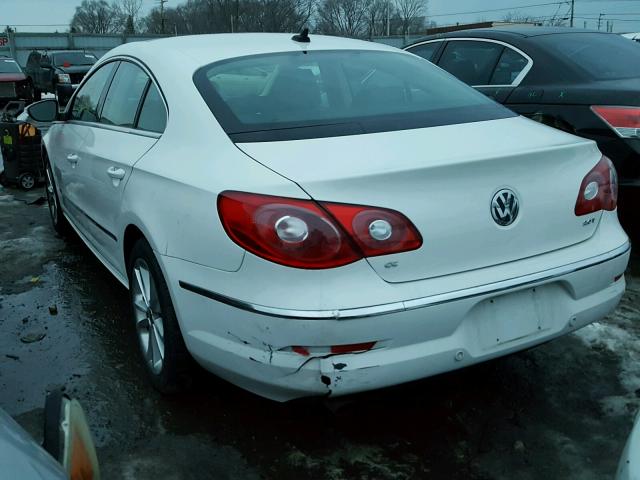 WVWHL7AN6AE519913 - 2010 VOLKSWAGEN CC LUXURY WHITE photo 3