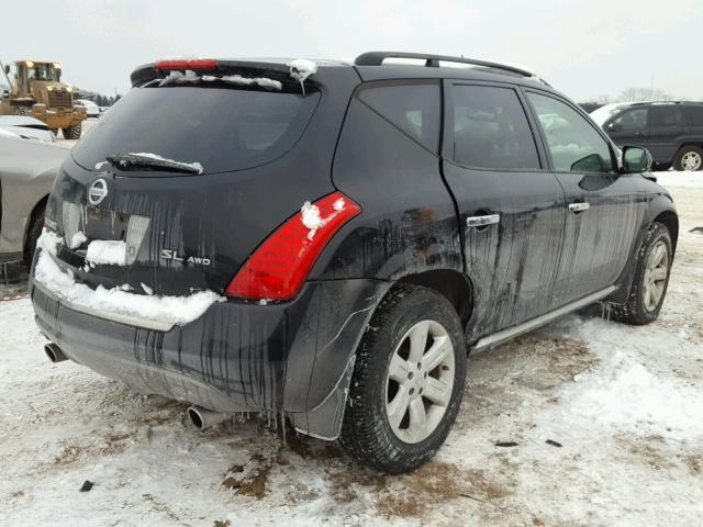 JN8AZ08W26W530516 - 2006 NISSAN MURANO SL BLACK photo 4