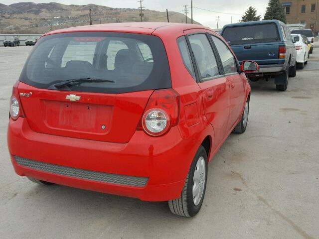 KL1TD6DEXAB131251 - 2010 CHEVROLET AVEO LS RED photo 4