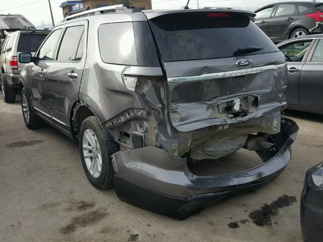 1FM5K8D89DGA27270 - 2013 FORD EXPLORER X GRAY photo 3